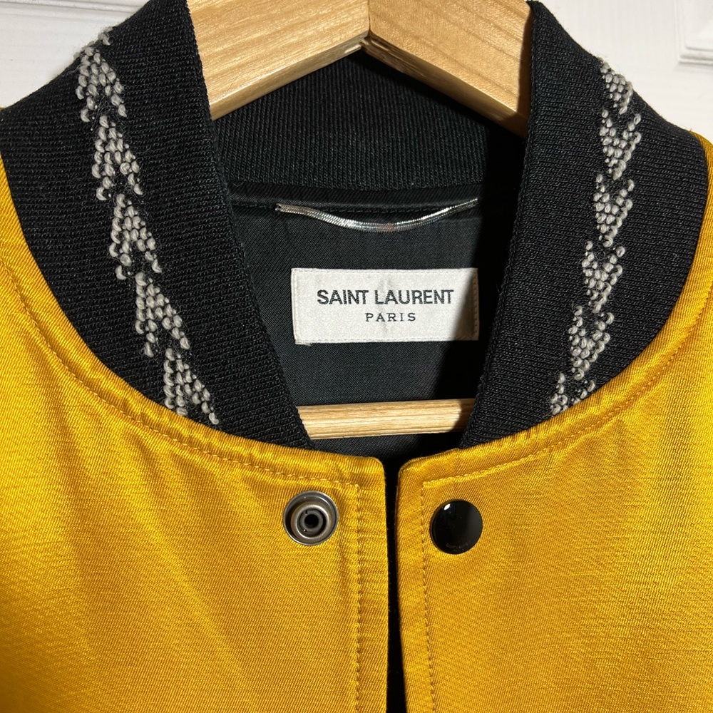 YSL gold silk bomber jacket
